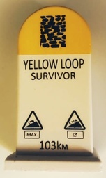 Kilometerpaal 'Yellow loop'