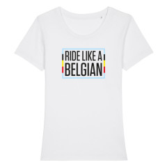 T-shirt 'Ride like a Belgian' (L) (white)